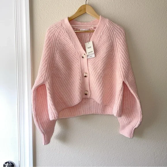 Cropped Cardigan Mango Pink Cardigan Knitted Cropped Cardigan